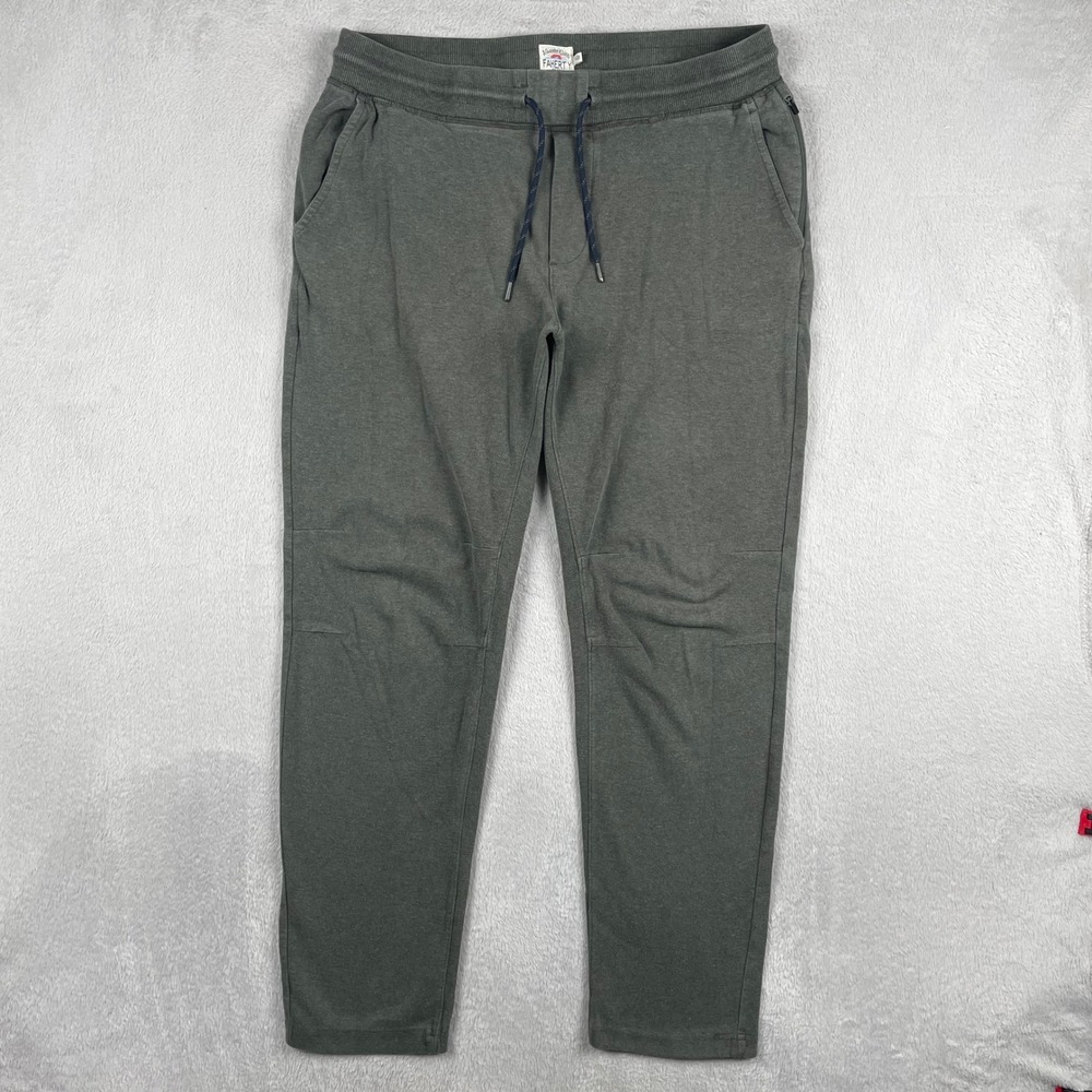 Faherty Sweatpants Mens Medium Green Tapered Alpine Knit Organic Cotton Stretch